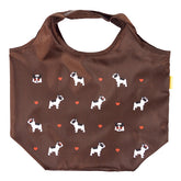 Hamamonyo French Bulldog Hearts Small Foldable Tote Bag – Brown