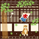 Hamamonyo Cooling Off Shiba Art Furoshiki – 50cm