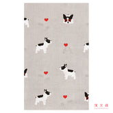Hamamonyo French Bulldog Hearts Cotton Tenugui