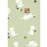 Hamamonyo Matcha Cats Tenugui – Japanese Cotton Hand Towel