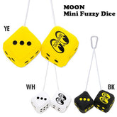 MOONEYES Mini Fuzzy Dice, Yellow, White, Black