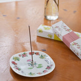 YOUYOUANG Floral Porcelain Incense Dish & Holder