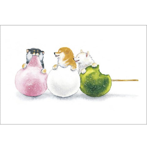 Shiba Inu and Snacks Postcard [Three-Colored Dango]