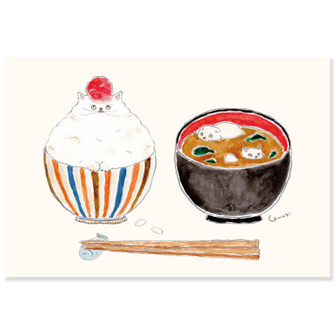 Tokorokomugi Japanese-Style Postcard – Breakfast