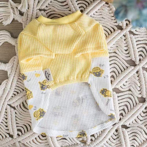 Minions Waffle Knit Patchwork T-Shirt image 3