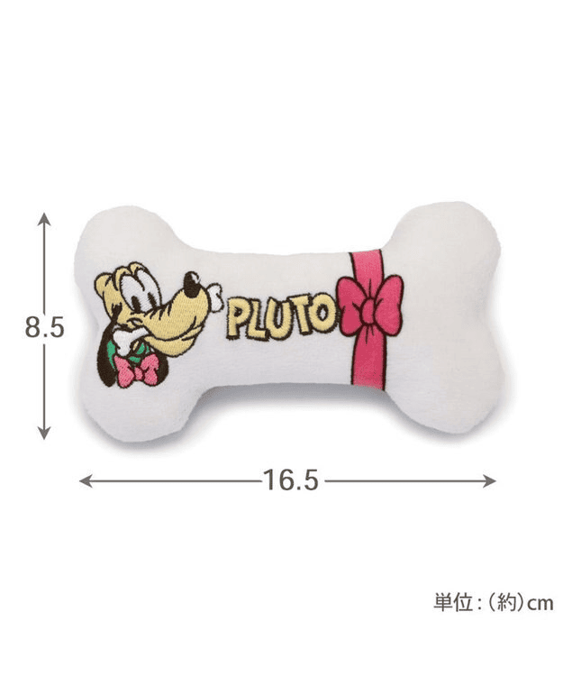 [PET PARADISE] Disney Pluto Ribbon Bone Toy – Squeaky Plush Dog Toy image 3