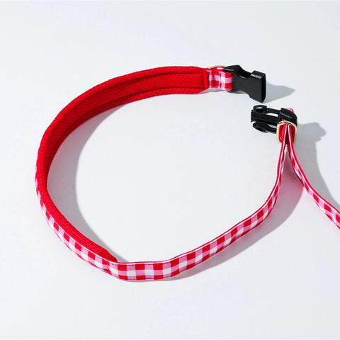 NORADOG Barbie Check RED Belt Leash (up 7kg)