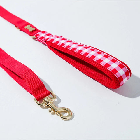 NORADOG Barbie Check RED Hand Leash (under 7kg)