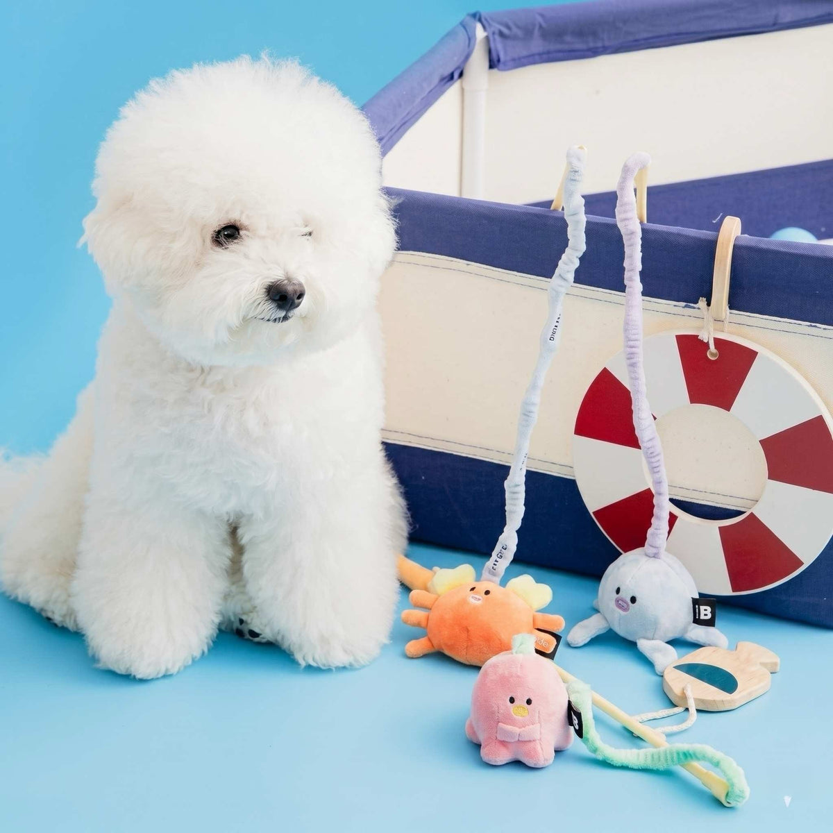 BITE ME Catch Me Fishing Rod Dog Tug Toy