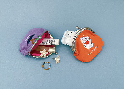 DECOLE Maneki Neko Embroidered Coin Purse – Lucky Cat