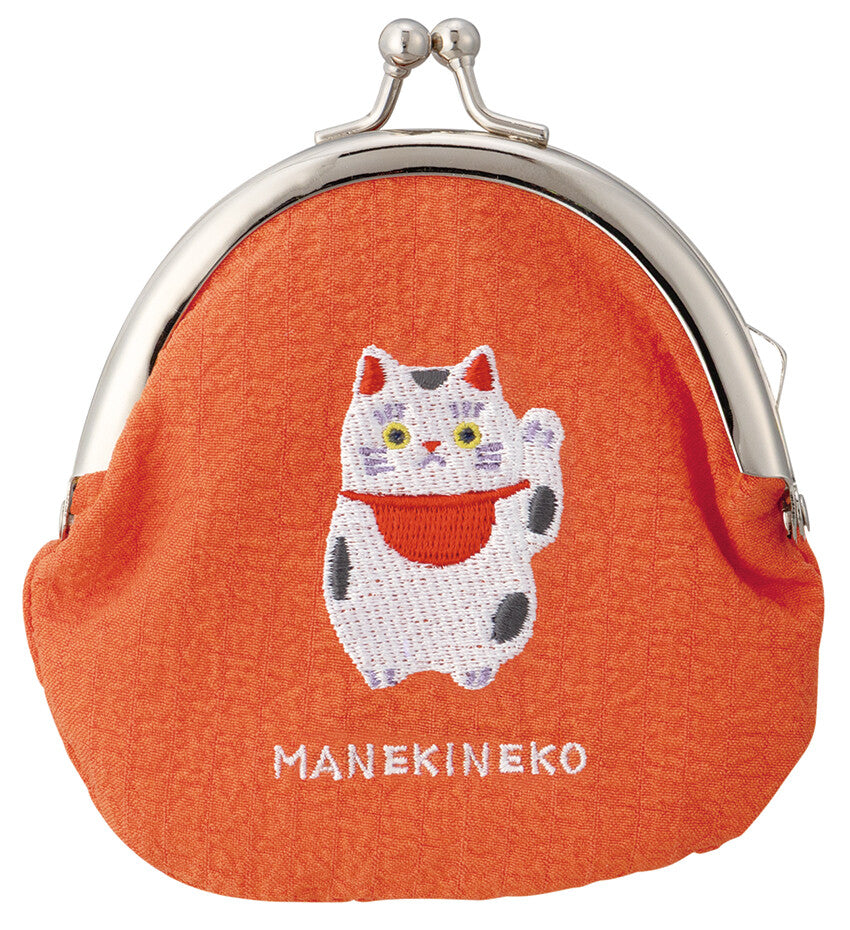 DECOLE Maneki Neko Embroidered Coin Purse – Lucky Cat