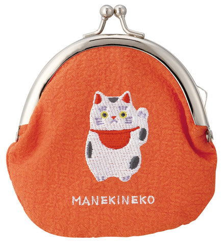 DECOLE Maneki Neko Embroidered Coin Purse – Lucky Cat