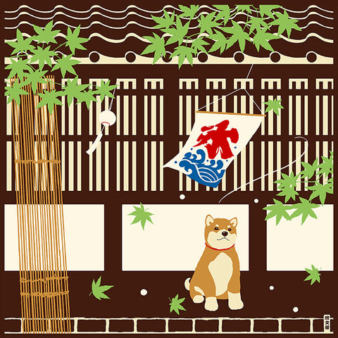 Hamamonyo Cooling Off Shiba Art Furoshiki – 50cm