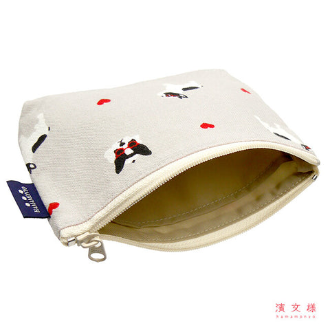 Hamamonyo French Bulldog Hearts Mini Pouch