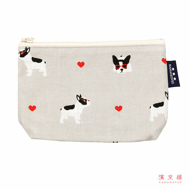 Hamamonyo French Bulldog Hearts Mini Pouch