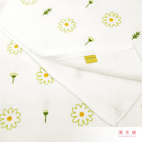Hamamonyo Happy Daisies Cotton Gauze & Terry Bath Towel
