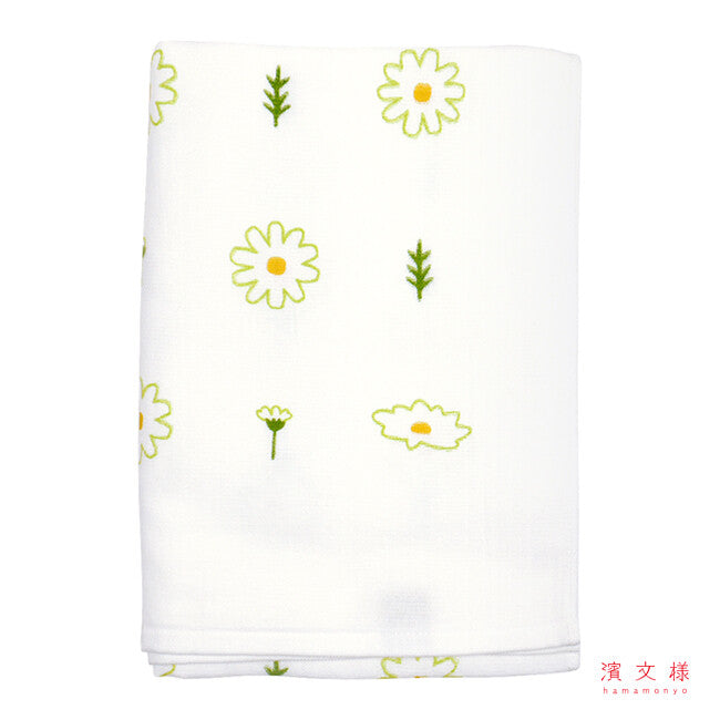 Hamamonyo Happy Daisies Cotton Gauze & Terry Bath Towel