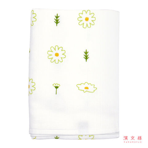 Hamamonyo Happy Daisies Cotton Gauze & Terry Bath Towel