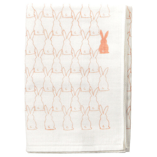 Hamamonyo Rabbit Cotton Gauze & Terry Bath Towel – Pink