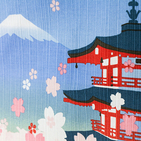 Hamamonyo Sakura, Pagoda & Mount Fuji Furoshiki – 50cm