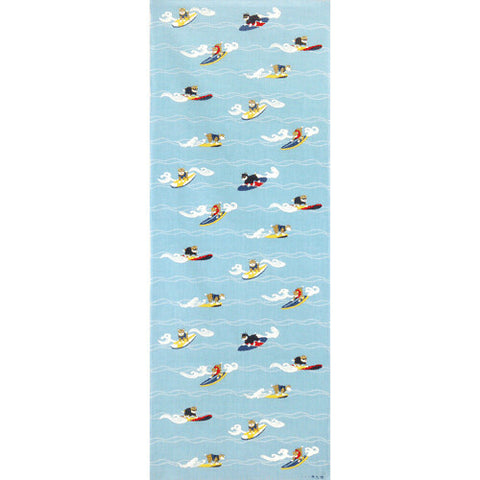 Hamamonyo Surfing Shiba Tenugui – Japanese Cotton Hand Towel