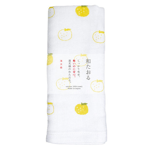 Hamamonyo Yuzu Cotton Gauze & Terry Face Towel