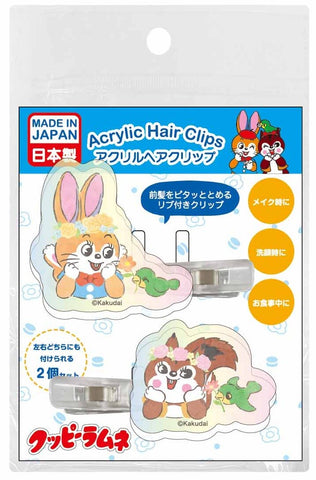 Kuppy Ramune Aurora Acrylic Hair Clips – Flower, 2-Pack