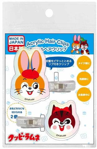 Kuppy Ramune Aurora Acrylic Hair Clips – Face, 2-Pack