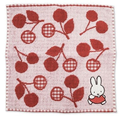 Miffy Cherry Cotton Mini Hand Towel – Pink, 25 × 25cm