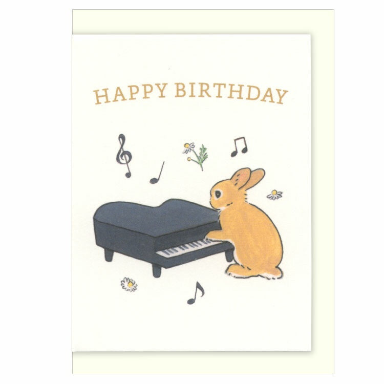Moriyama Shinako Mini Card – Birthday (Piano)