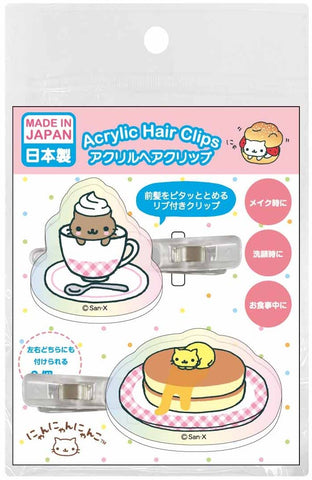 San-X Nyan Nyan Nyanko Aurora Hair Clips – Nyapuccino, 2-Pack