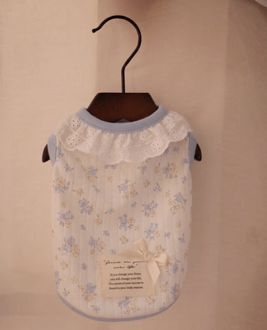 Sea Salt Fragmented Flower Ruffle Top