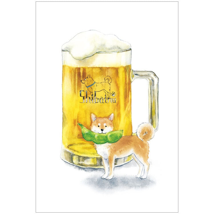 Summer · Shiba Inu & Delicious Summer Postcard [Beer]
