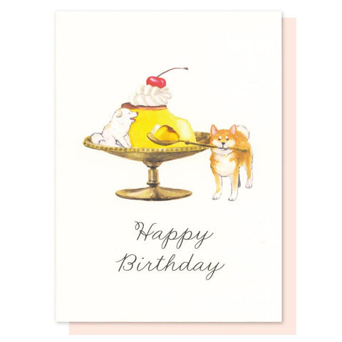 Shiba Inu & Retro Cafe Greeting Card