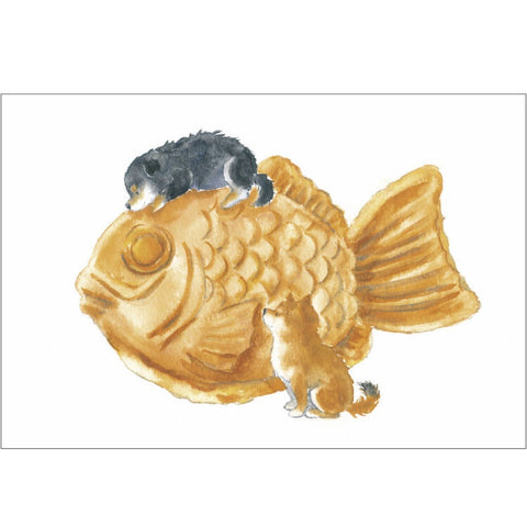 Shiba Inu and Snacks Postcard [Taiyaki]