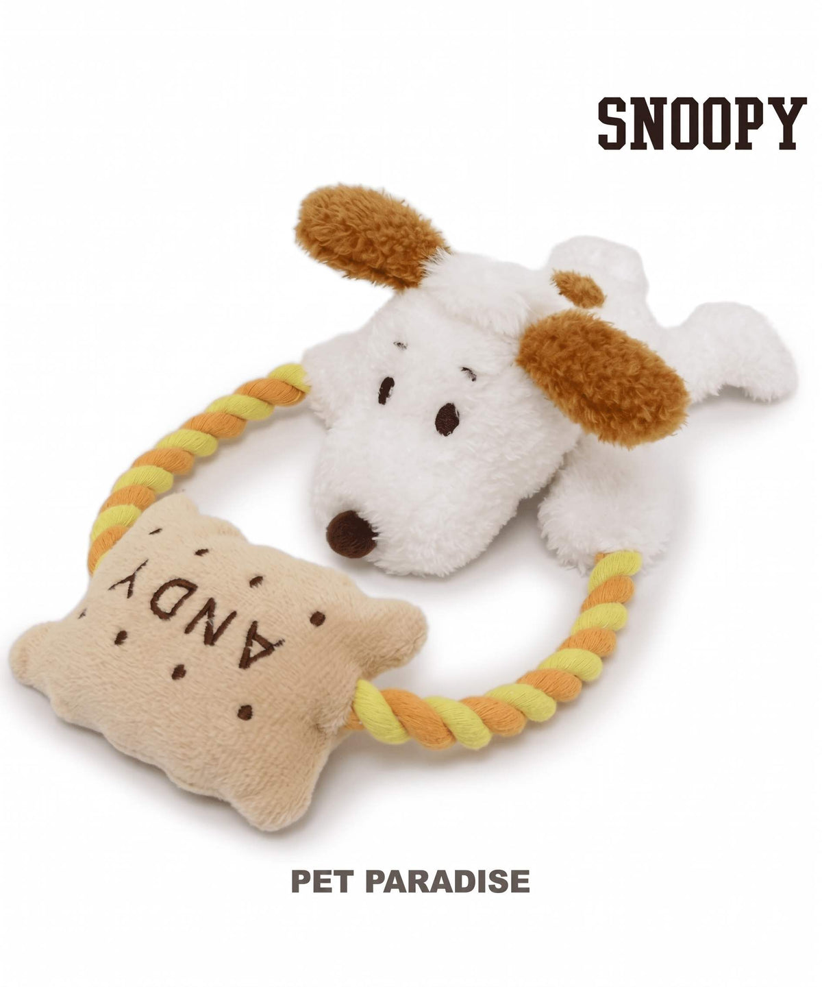 Snoopy Andy Rope Toy– Squeaky Plush Dog Toy