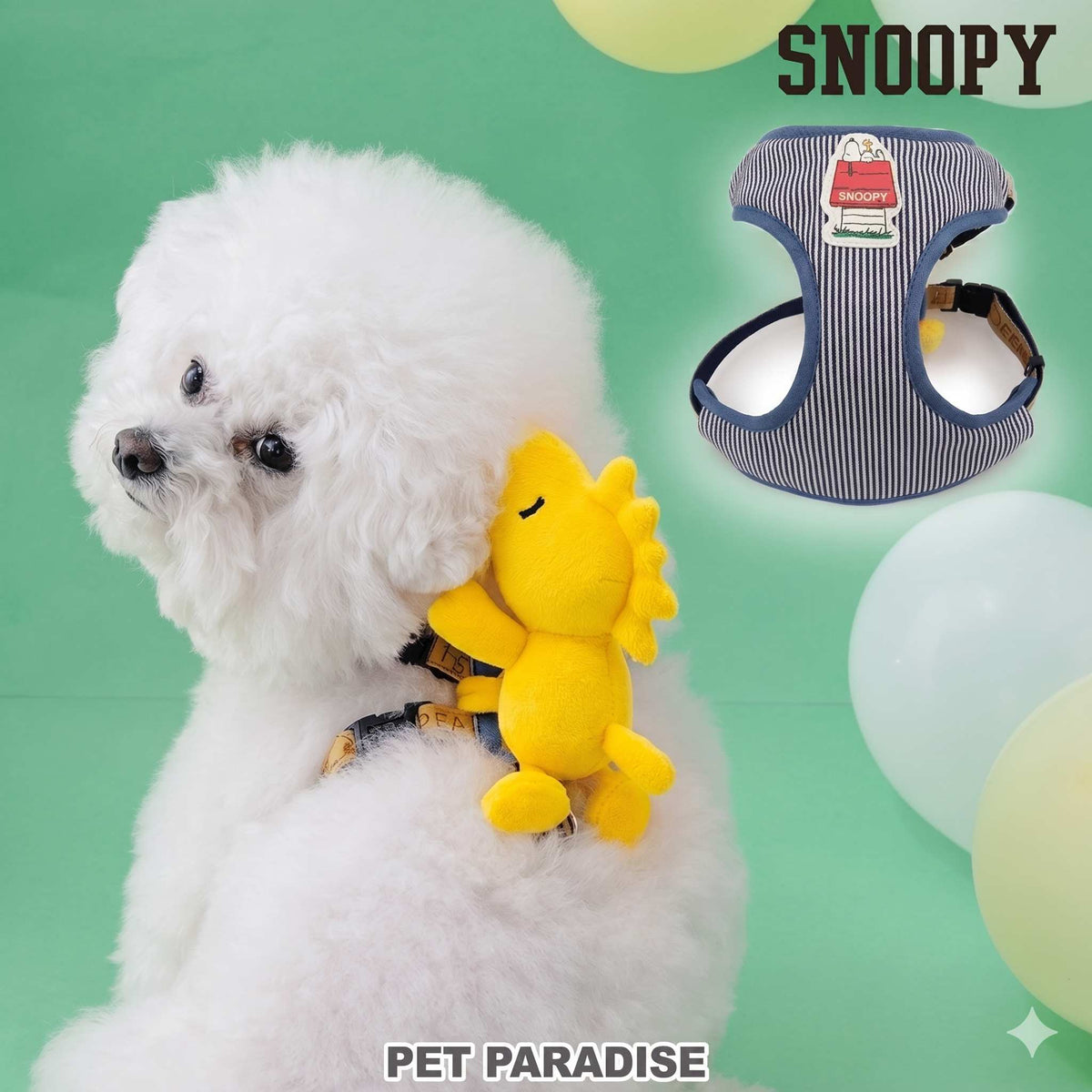 Snoopy Dog Harness with Woodstock Plush Mascot