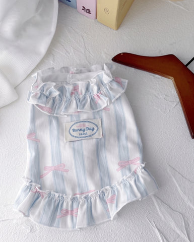 Striped Butterfly Ruffle Shirt
