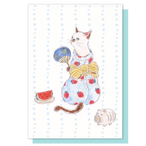 Summer Greeting Card – Tokoro Komugi (Wind Chime Nyan Cat)