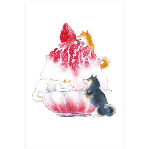 Summer · Shiba Inu and Delicious Summer Postcard [Strawberry Shaved Ice]