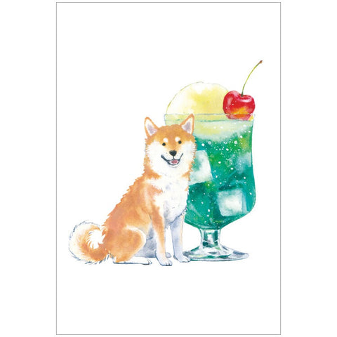 Summer · Shiba Inu and Delicious Summer Postcard [Cream Soda]