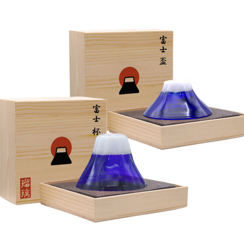 ALTA Mount Fuji Glass Sake Cup - Ruri Blue 80ml