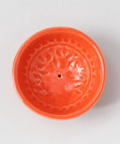 Amina Ceramic Mini Incense Holder, Orange
