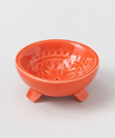 Amina Ceramic Mini Incense Holder, Orange
