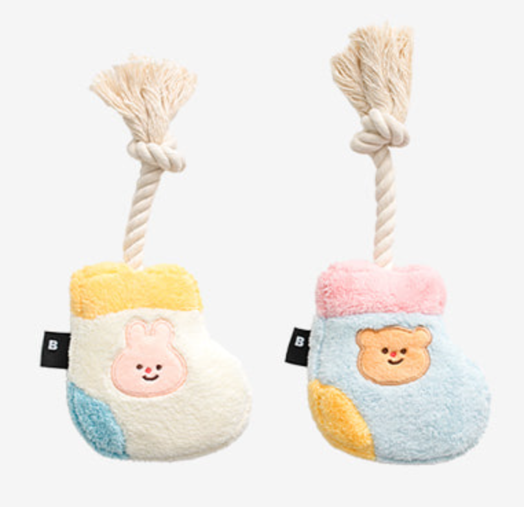 [Biteme] Socks Rope Toy - Rabbit / Bear - Rabbit image