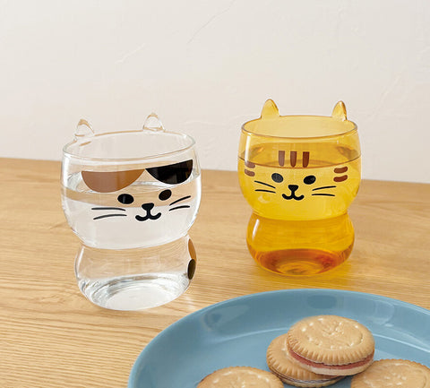 DECOLE Cat Ear Glass, Calico - 220ml