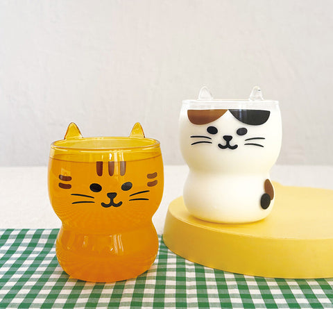 DECOLE Cat Ear Glass, Calico - 220ml