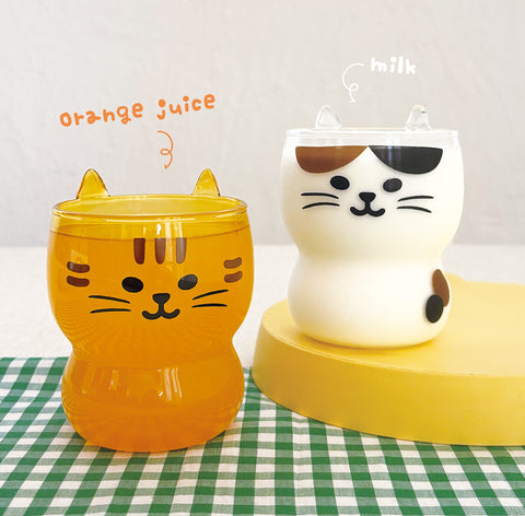 DECOLE Cat Ear Glass, Calico - 220ml