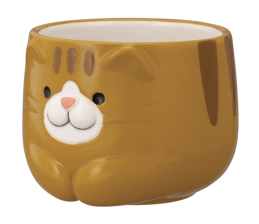 DECOLE Ginger Tabby Cat Ceramic Teacup – 130ml