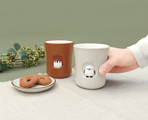 DECOLE Japanese Birds Stump Teacup, Sparrow